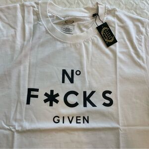 NWT No F’s Given White Tee Large Field Grade Unisex Large Men’s Women’s T-Shirt